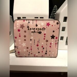 Kate Spade Small Staci Pink Twinkle Stars Wallet